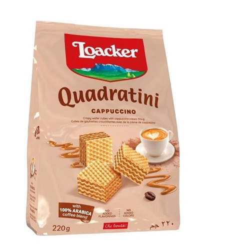 Loacker вафли Quadratini Cappuccino, 220 гр